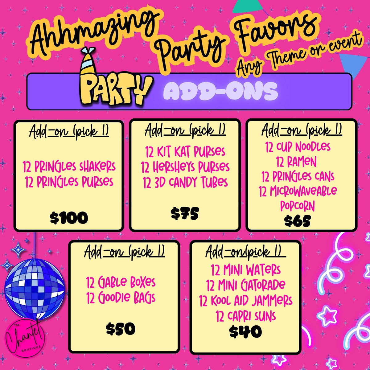 Party Package Add-Ons!!!